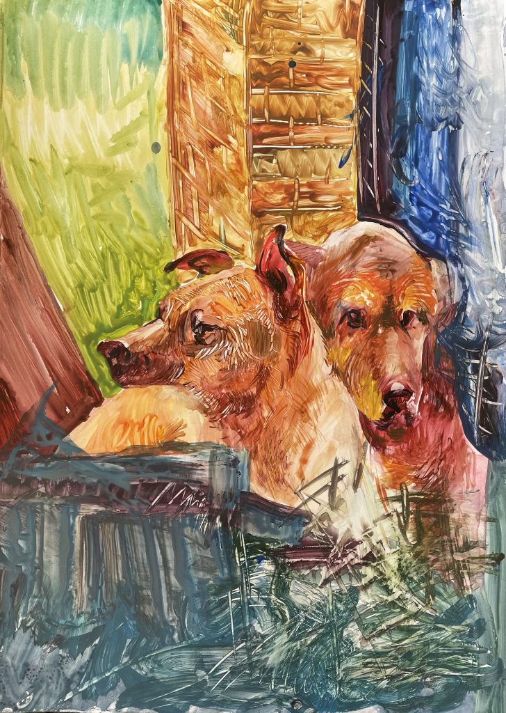 My dog Sheva and his friend - Lesia Babliak